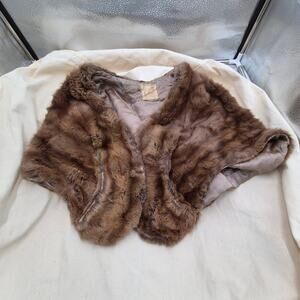 VINTAGE REAL MINK FUR STOLE 1950S